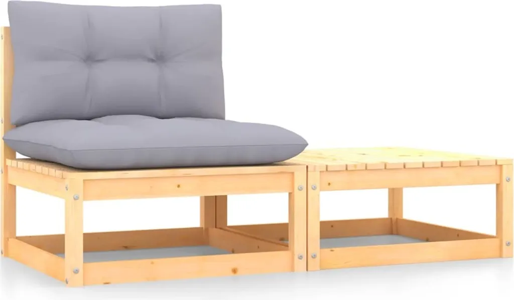 Divani da Giardino in Pino Massiccio Set 2 Pz - Estetica Minimal 2026