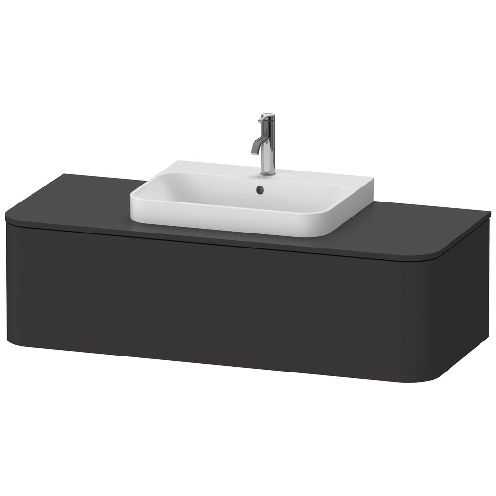 Duravit Happy D.2 Plus Konsolenwaschtischunterbau wandhängend, 1300x550 mm, 1 Auszug, für Aufsatzbecken Position mittig, HP4942M8080