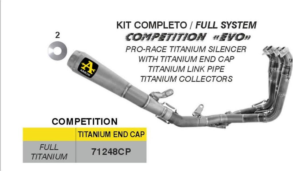 ARROW COMPETITION EVO Komplettauspuff Titan für Honda CBR 1000 RR-R
