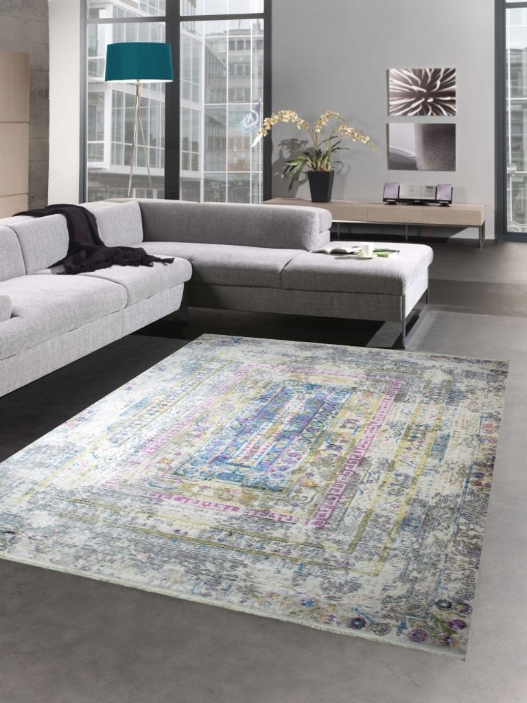 Moderner Teppich Kurzflor Teppich Wohnzimmerteppich Vintage multi Größe - 133x190 cm