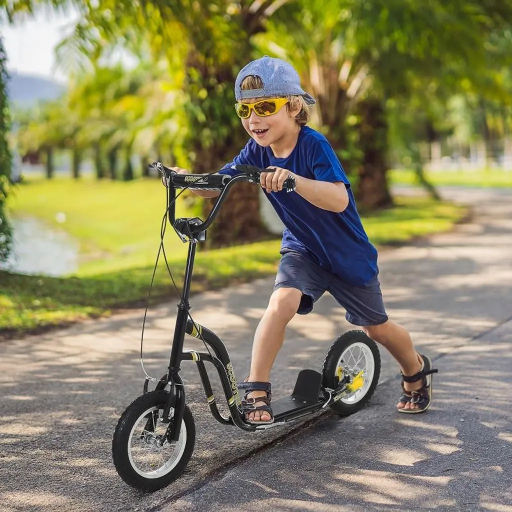 Trottinette Enfant Stable Pneus Air 12" : Finies les Secousses en Ville