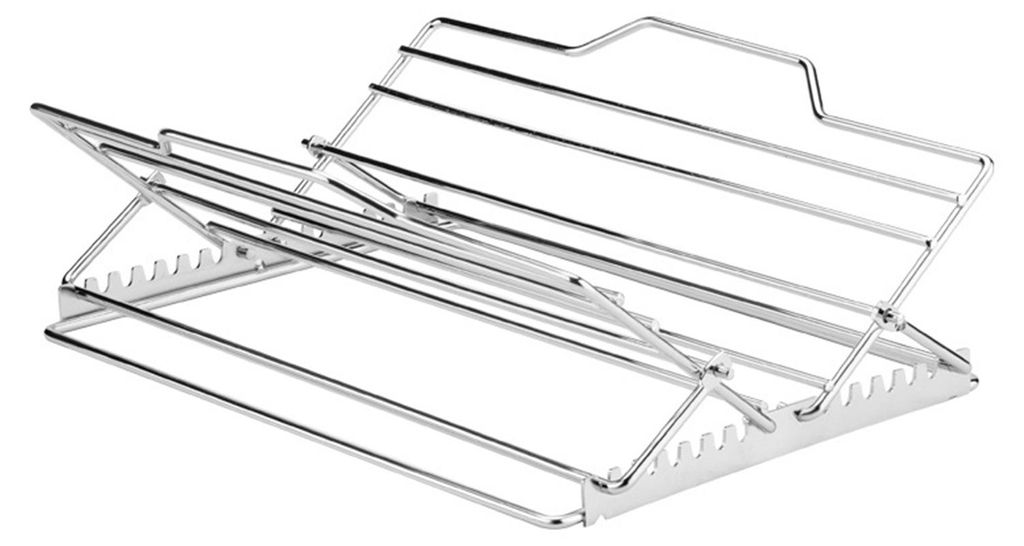 Bräter aus Edelstahl, BBQ-Rippchen-Racks zum Grillen von Truthahn, Bräter, ofenfest, V-förmig, hitzebeständig, für Truthahn, Hähnchen, Rippchen