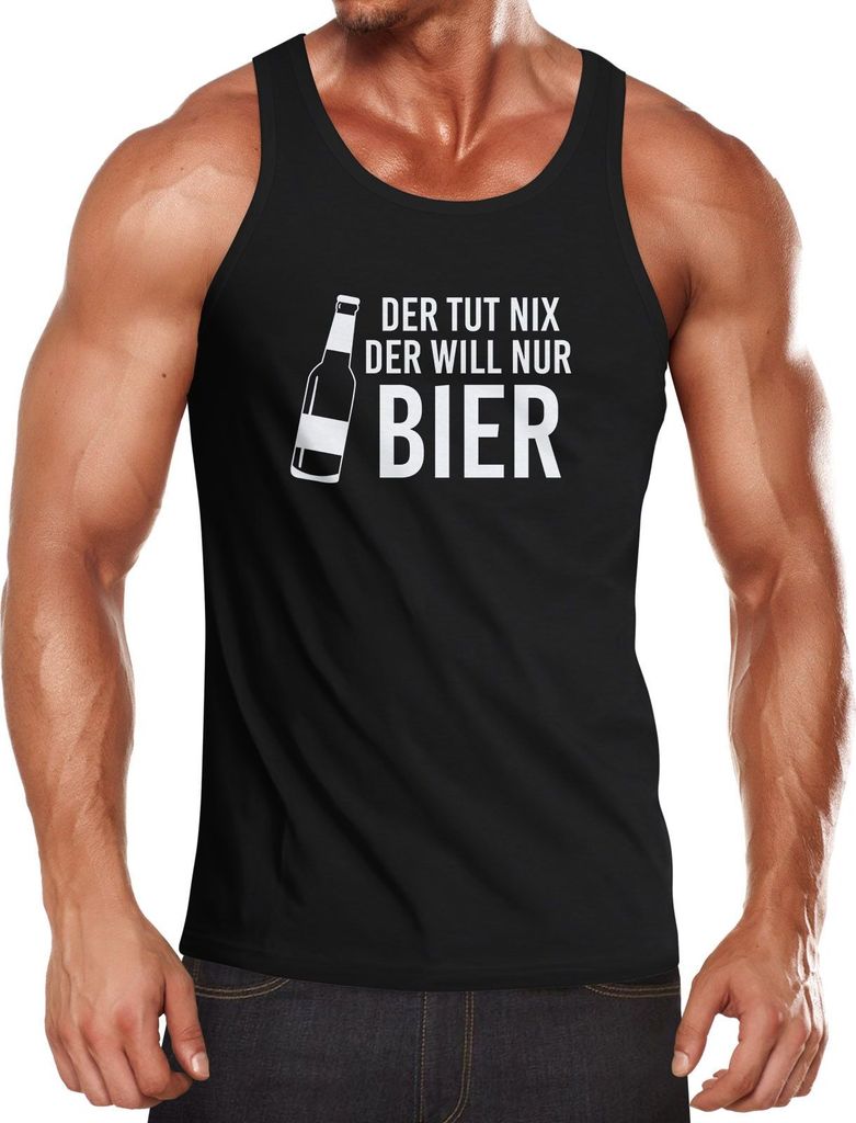 Herren Tanktop Der tut nix, der will nur Bier Spruch Moonworks schwarz L