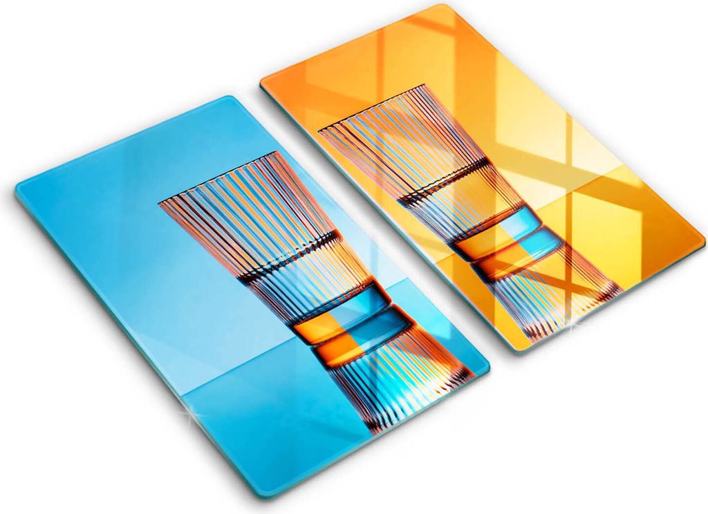 Abdeckung Glas - Küchenabdeckung - 2x30x52 cm - Abdeckplatte -Zwei Gläser Wasser