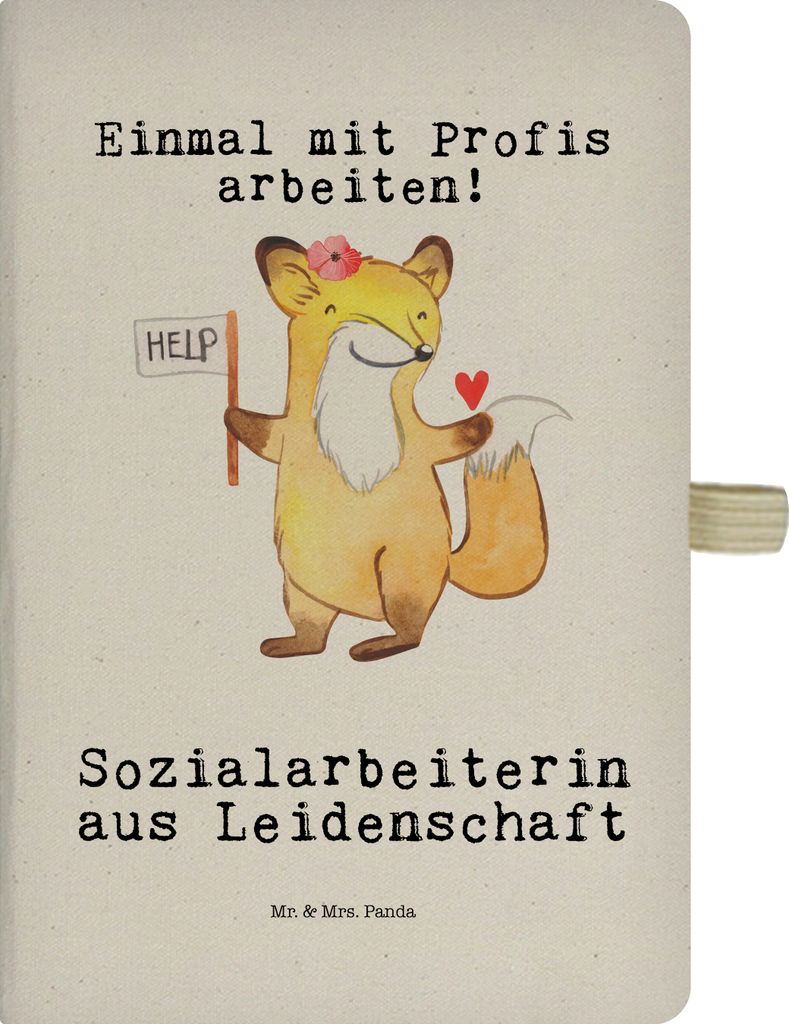 Mr. & Mrs. Panda Tagebuch Sozialarbeiterin Leidenschaft - Transparent - Geschenk, Adressbuch, Journal, Reisetagebuch, Notizbuch A5, Kladde