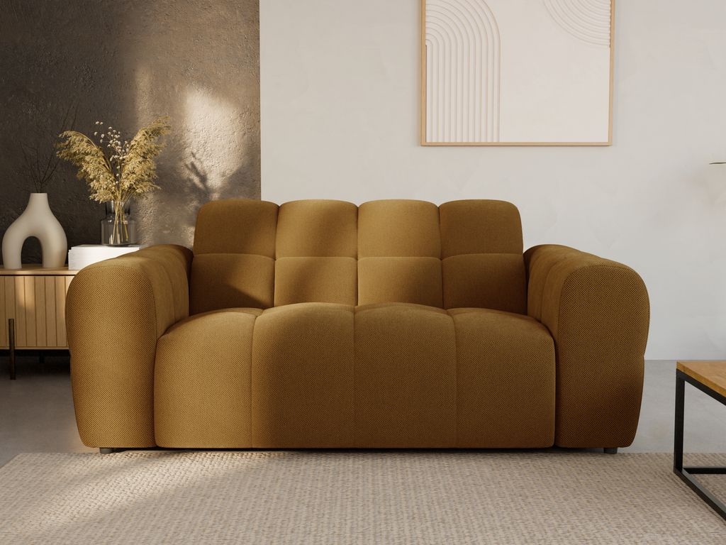 LetSit Sofa Andrea 2 Curio 2-Sitzer Sofa Couch Zierpolsterung Freistehendes Lounge Sofa Bequem zum Entspannen Für Wohnzimmer Wartezimmer Büro Braun
