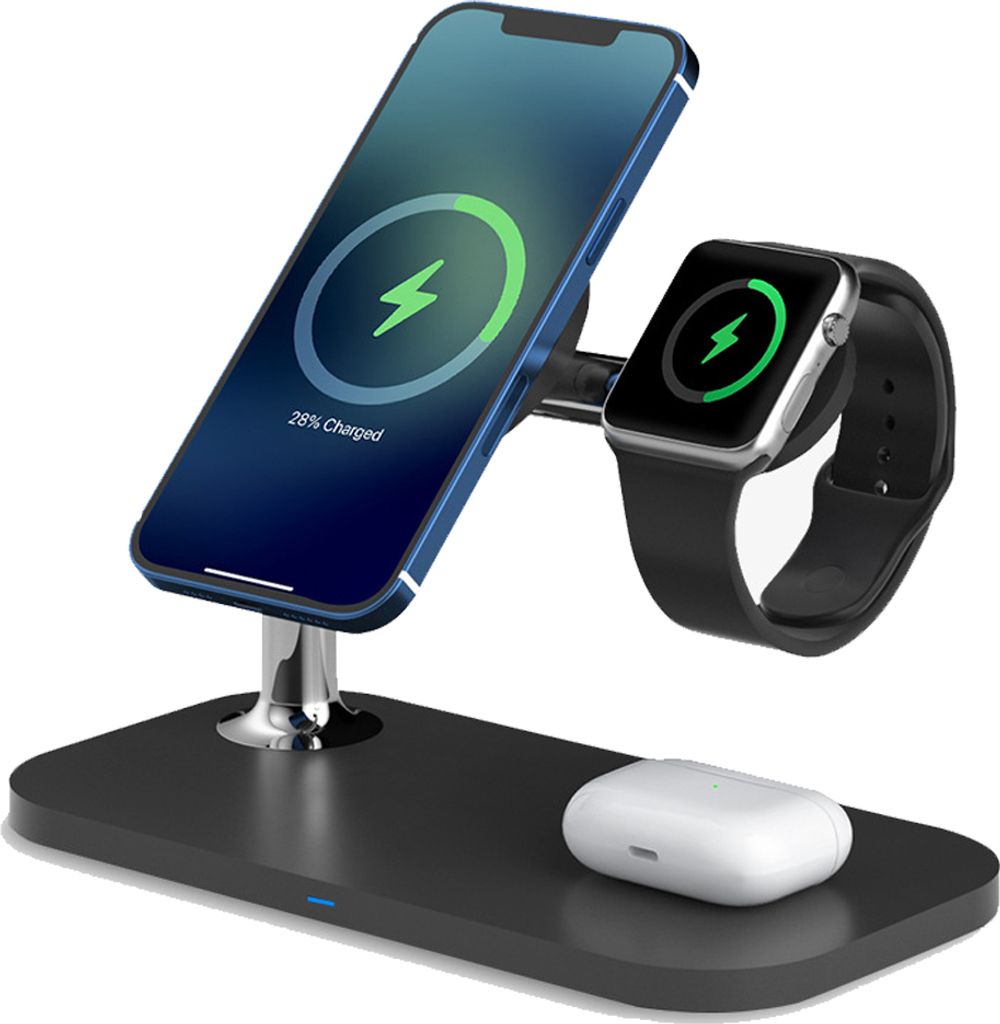 Stazione Di Ricarica Wireless 3 In 1 – Ricarica Rapida, Design Ad Albero Regolabile