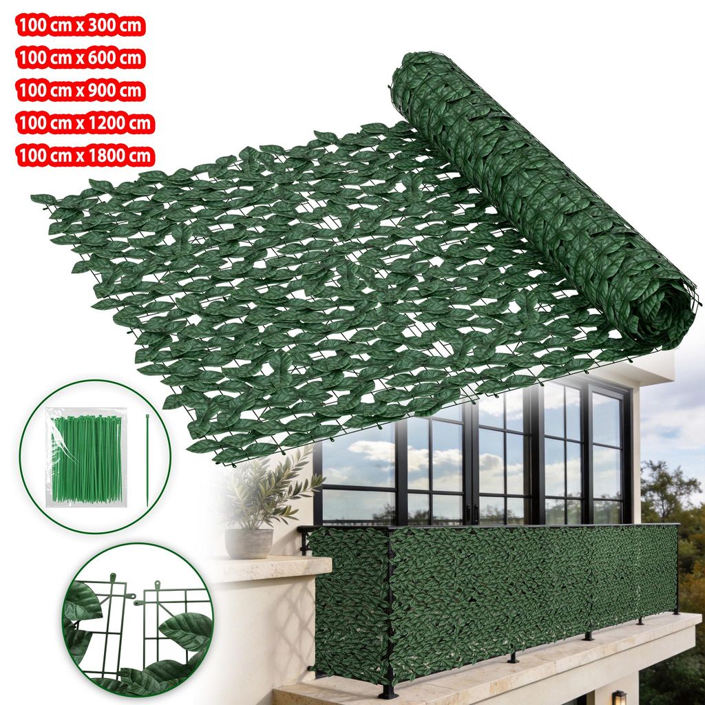 UISEBRT Clôture brise-vue en lierre artificiel 100 × 1800 Image du produit 