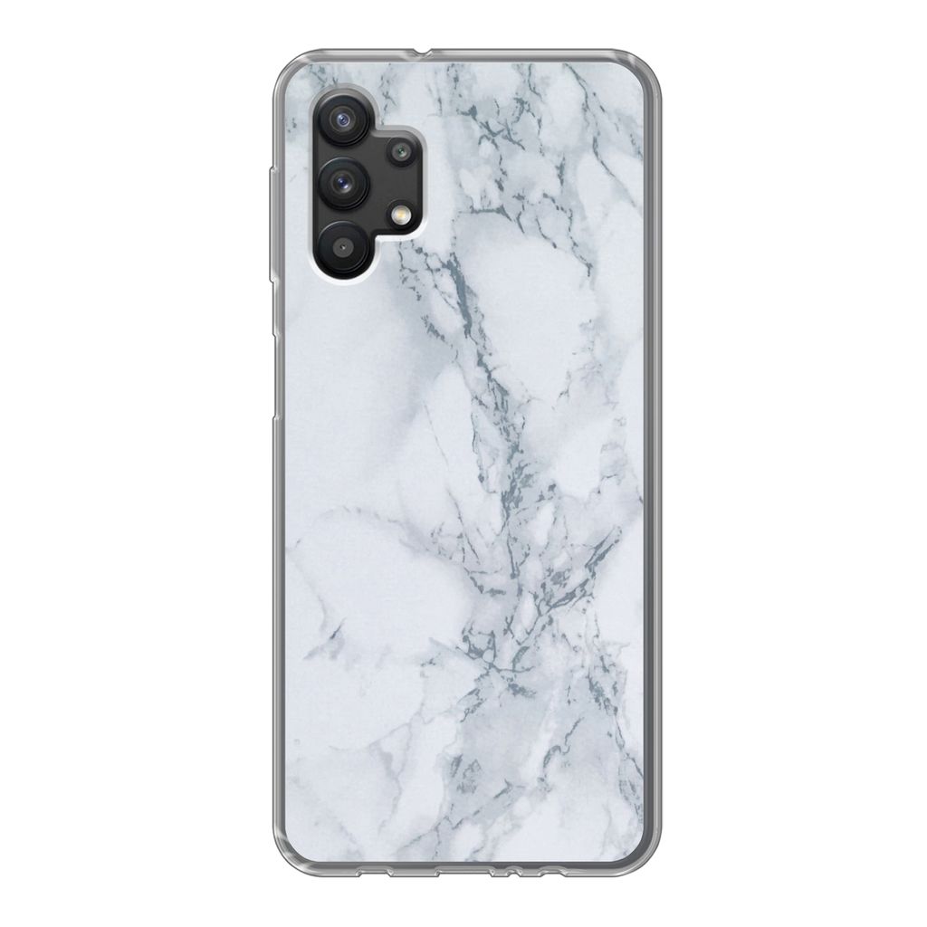 MuchoWow Handyhülle Schutzhülle Hülle für Samsung Galaxy A32 5G Marmor - Muster - Gus - Weiß - Marmoroptik - Luxus Silikon Softcase Handy H...