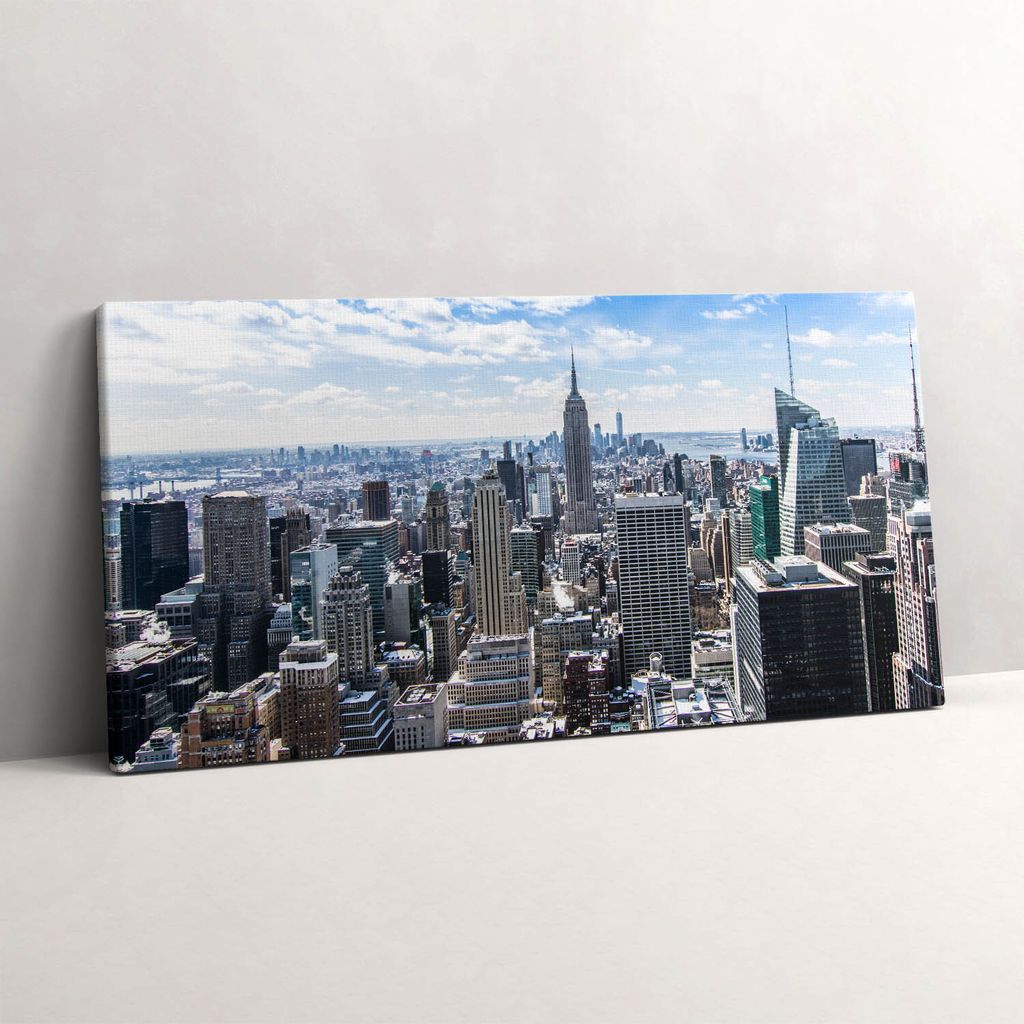 Empire State Building New York – Leinwandbild Wandbild – 120x60 cm – Leinwandbilder – Wandbilder – Schlafzimmer – Flur