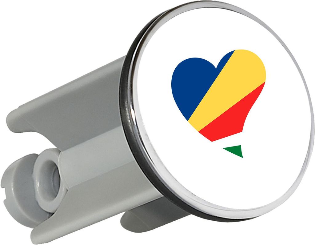 Huuraa Waschbeckenstöpsel Seychellen Flagge Herz 4cm höhenverstellbar Abflussstopfen Geschenkidee
