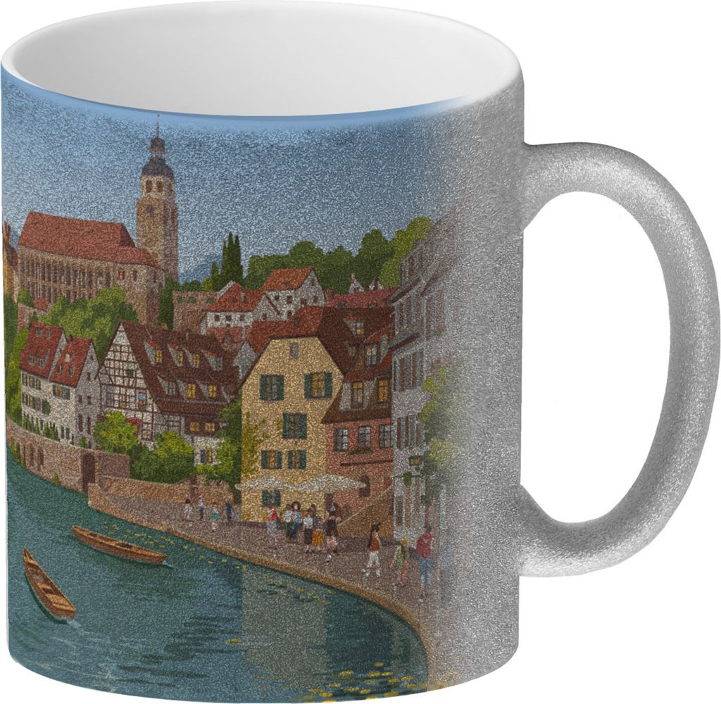 Tübingen St. Georg Impression Glitzer-Kaffeebecher