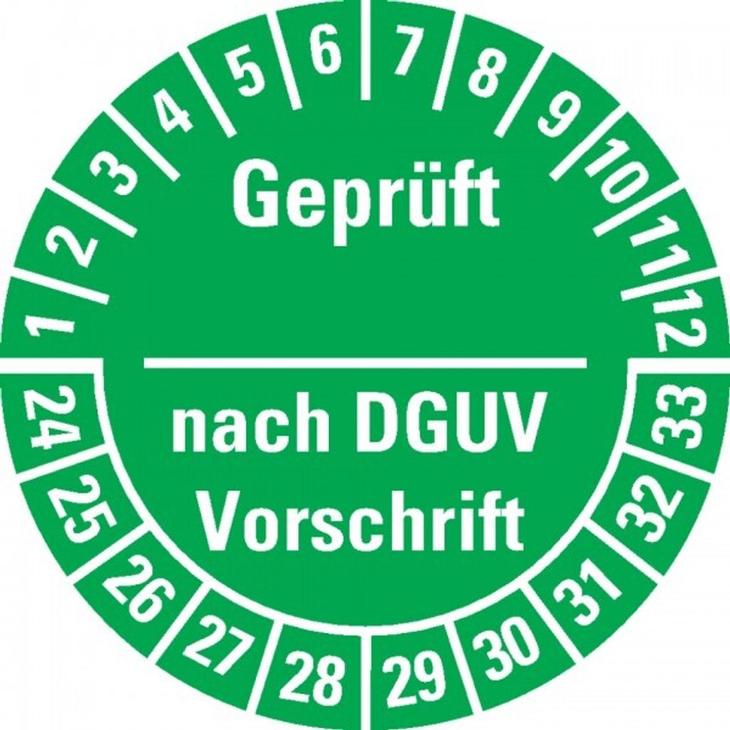 Dreifke Aufkleber I Prüfplakette nach DGUV Vorschrift 24-33, grün, D...