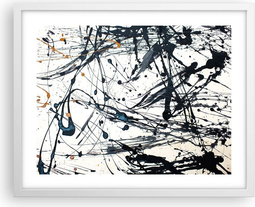 Gerahmtes Poster - Weißer Rahmen - Abstraktion modern - 50x40 cm - Wand Bild - Wanddeko - Wandbilder - Kunstposter - Wandposter - Bilderrahmen - B...