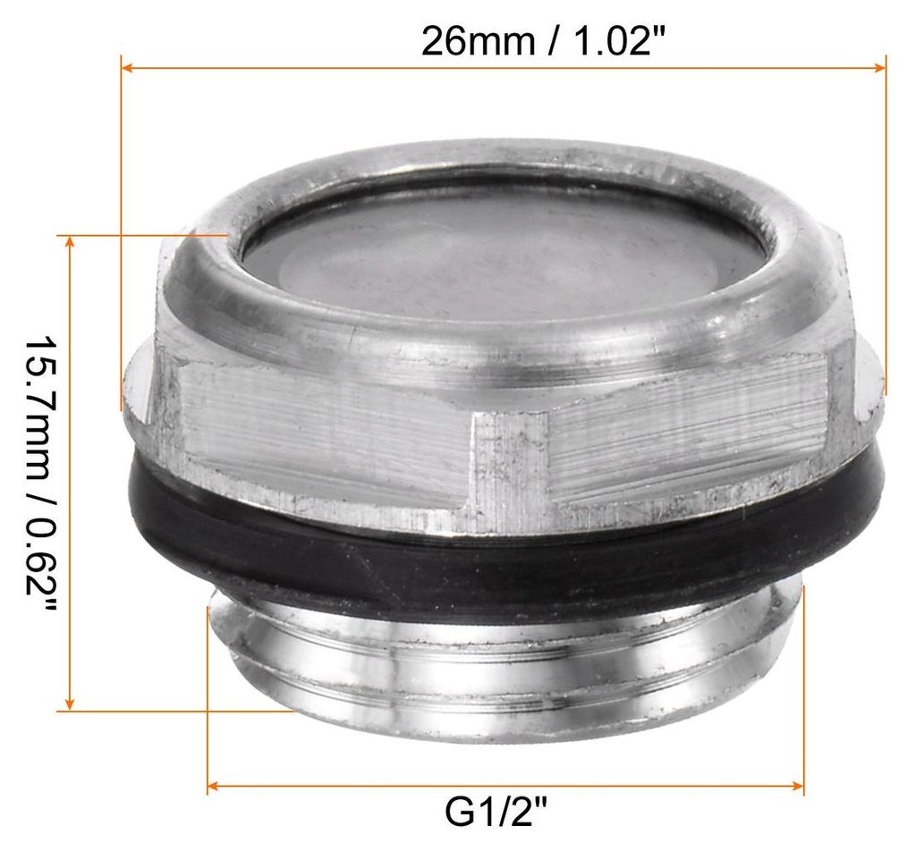 4 Stš¹ck Luftkompressor ?lschauglas G1/2" Gewinde ?lstandsanzeige aus Aluminiumlegierung mit Sechskantkopf ?lindikatorfenster mit O-Ring fš¹r L...