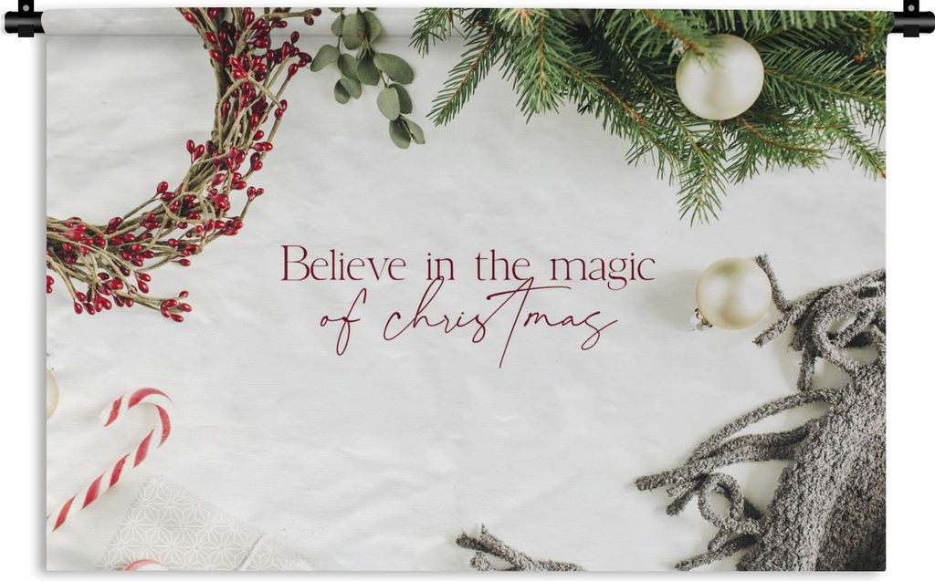 MuchoWow Wandteppich Wandbehang Weihnachten - Magie - Weihnachtsschmuck 90x60 cm Tapisserie Dekoration Wandtuch - Wandskulpturen - Bildteppich