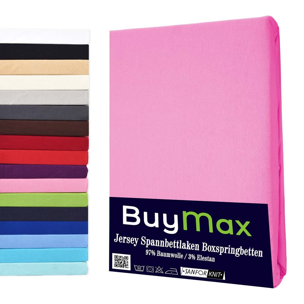 Buymax Spannbettlaken Wasserbettlaken Jersey Wasserbett Boxspringbett 180x200-200x220 cm 160g/m² Farbe: Altrosa