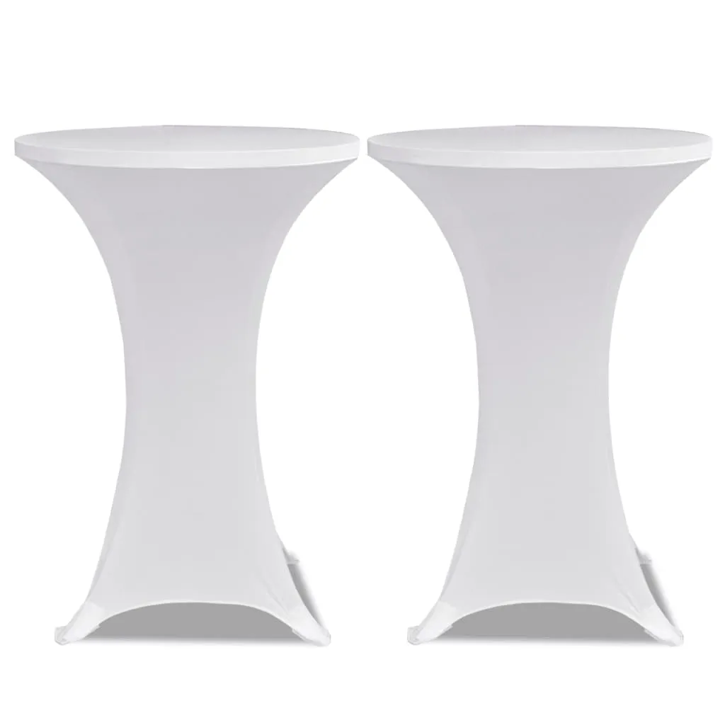 2 Pezzi Copritavolo per Tavolino Alto da Giardino Ø70 cm - Bianco Chic - 3