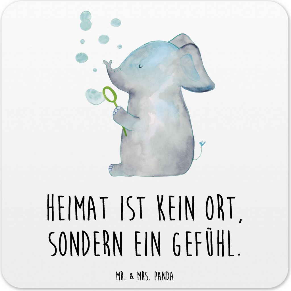 Mr. & Mrs. Panda Untersetzer Kunststoff Elefant Seifenblasen 10er Set - Weiß - Geschenk, Tischuntersetzer, Gläser, Liebesspruch, für, Liebe, Get...