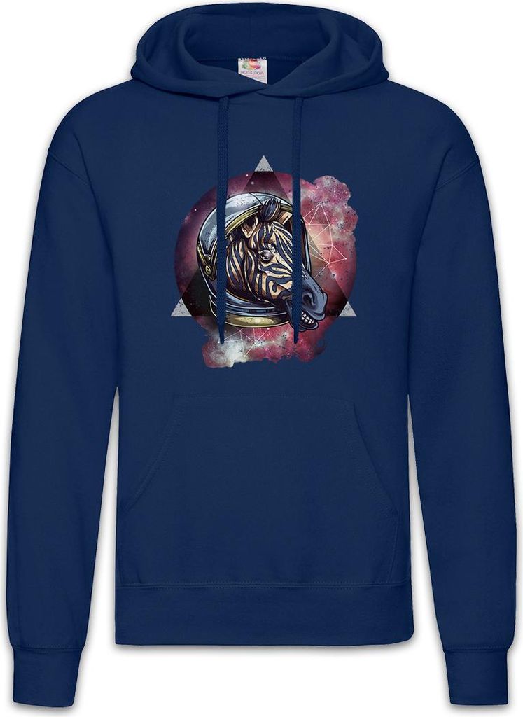 Urban Backwoods Zebra Astronaut, Herren Hoodie, Farbe: Navy, Größe: 2XL
