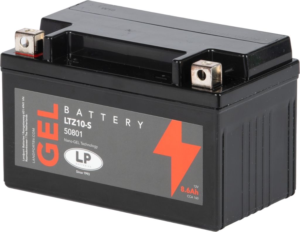 YTZ10-S Motorradbatterie GEL 12V 8,6Ah LANDPORT LTZ10-S 50922 YTZ10S-BS GEL12-10