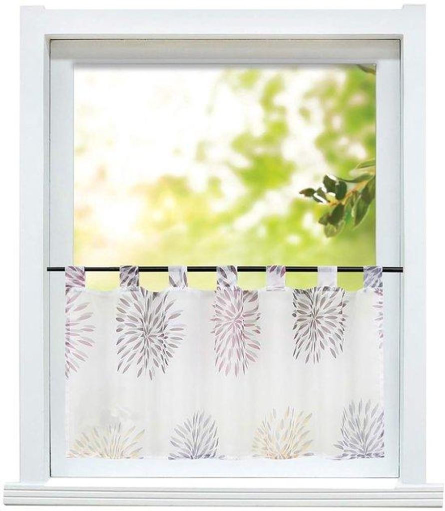 Violette Gardine mit Kreismuster 60x120cm