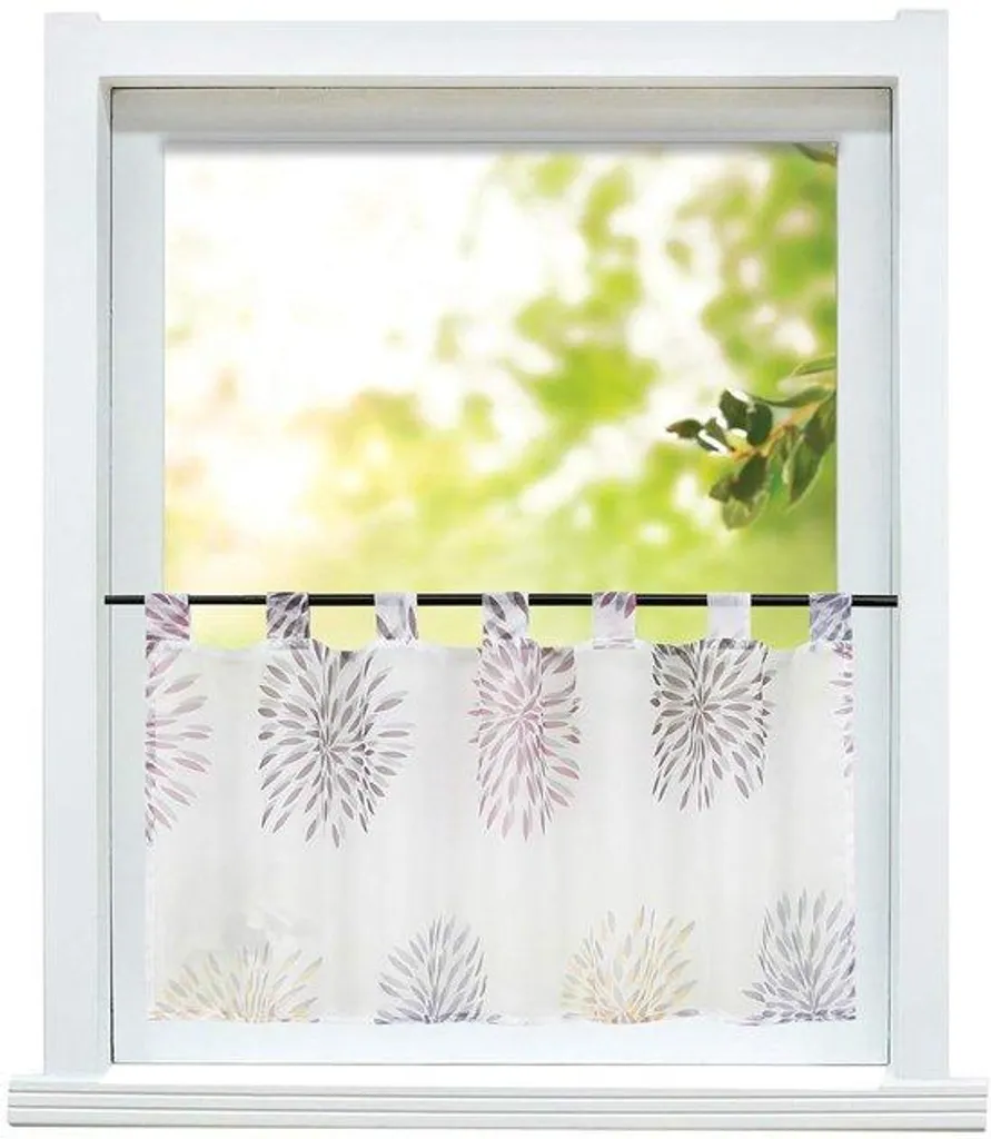 Brise-bise violet 60x120 cm avec cercles pour cuisine et salle d'eau