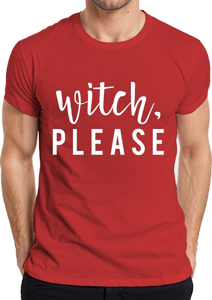 Witch Please Lustiges Halloween Kostüm Hexen Ersatzkostüm Herren T-Shirt, Rot, S