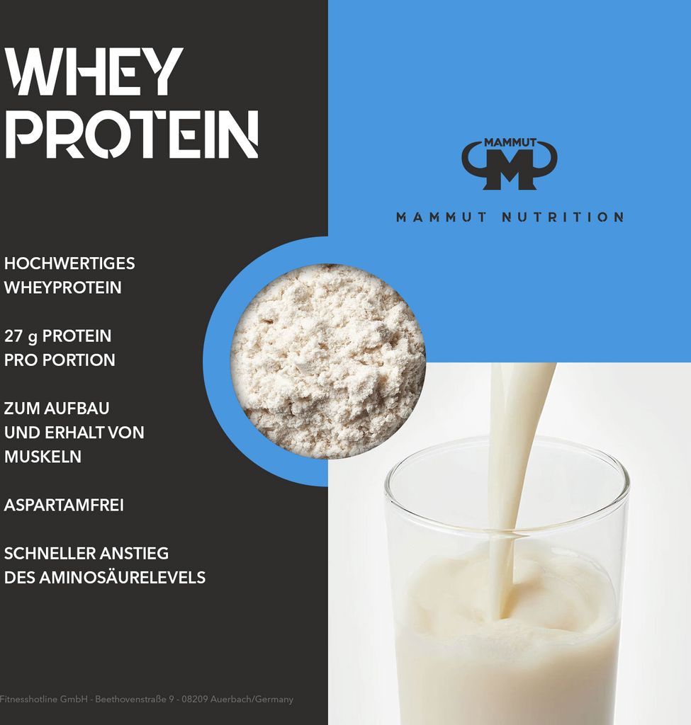 Mammut Nutrition - Whey Protein - 1000 g Zipp-Beutel, 1 x 1000 g Zipp-Beutel, Geschmack: Coconut White Chocolate