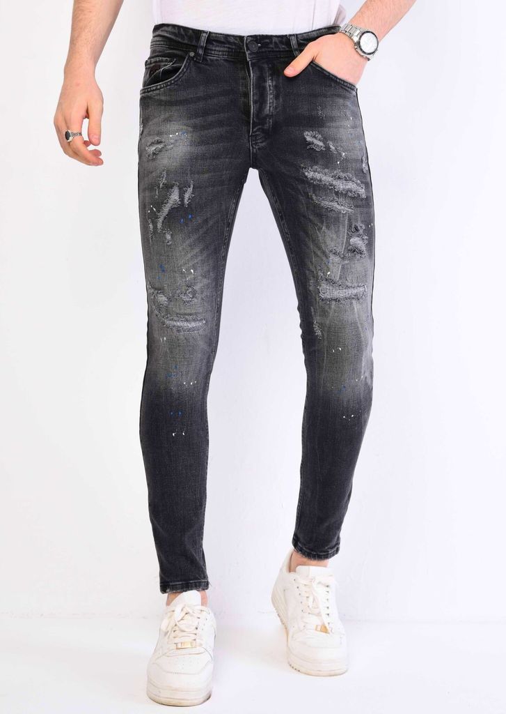 Slim Jeans Mit Farbspritzern - 33