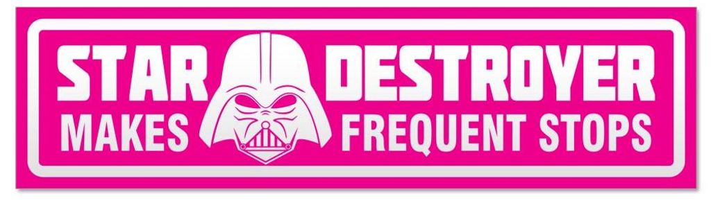 Kiwistar Frequent Stops Star Destroyer invertiert Magnetschild Schild magnetisch - 45cm Pink - Magnetfolie für Auto PKW Kfz