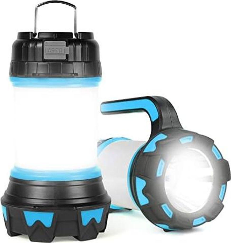 flintronic LED Camping Lampe, 1000 Lumen Wiederaufladbare Handlampe, 6 Leuchtmodi LED Laterne, Wasserdicht Suchscheinwerfer mit USB-Kabel, 3600mAh ...