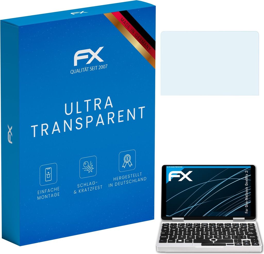 atFoliX FX-Clear 2x Schutzfolie kompatibel mit One-Netbook OneMix 2 Displayschutzfolie