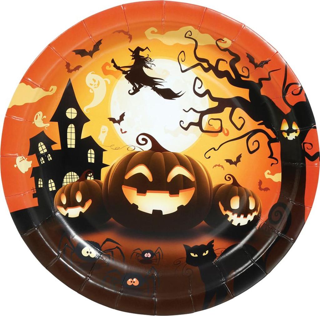 Happy Halloween Kürbis Pappteller für Kinder 6 St. Produktbild 