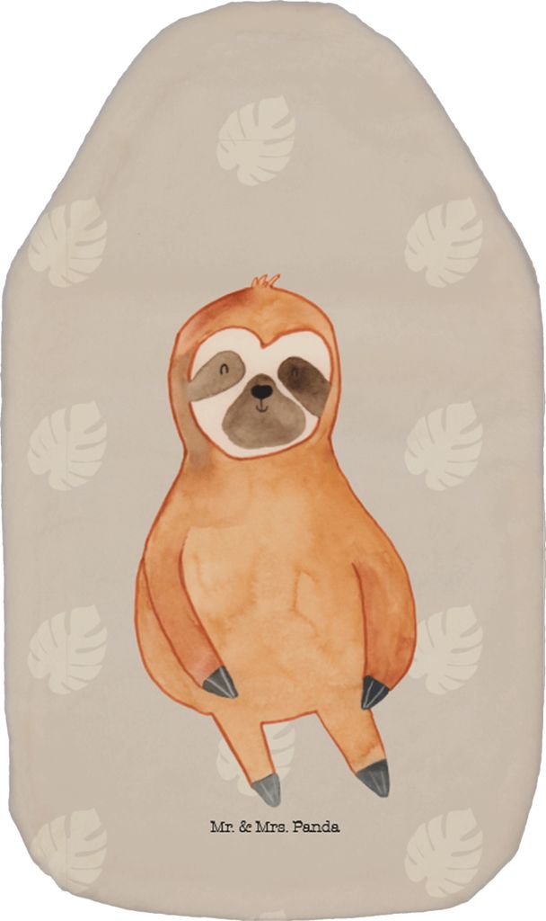 Mr. & Mrs. Panda Wärmekissen Faultier Zufrieden - Grau Pastell - Geschenk, Bettflasche, Wärmflasche, glücklich, Flauschige, Pause, Happy, Friede...