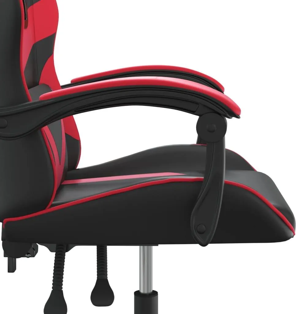 vidaXL Sedia da gioco girevole in ecopelle nera e rossa - 7