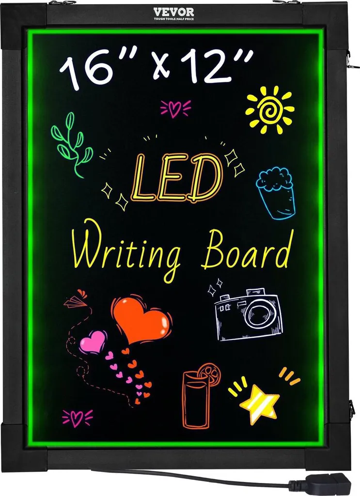 Tableau de menu LED pour restaurant et commerce : format 40x30 cm