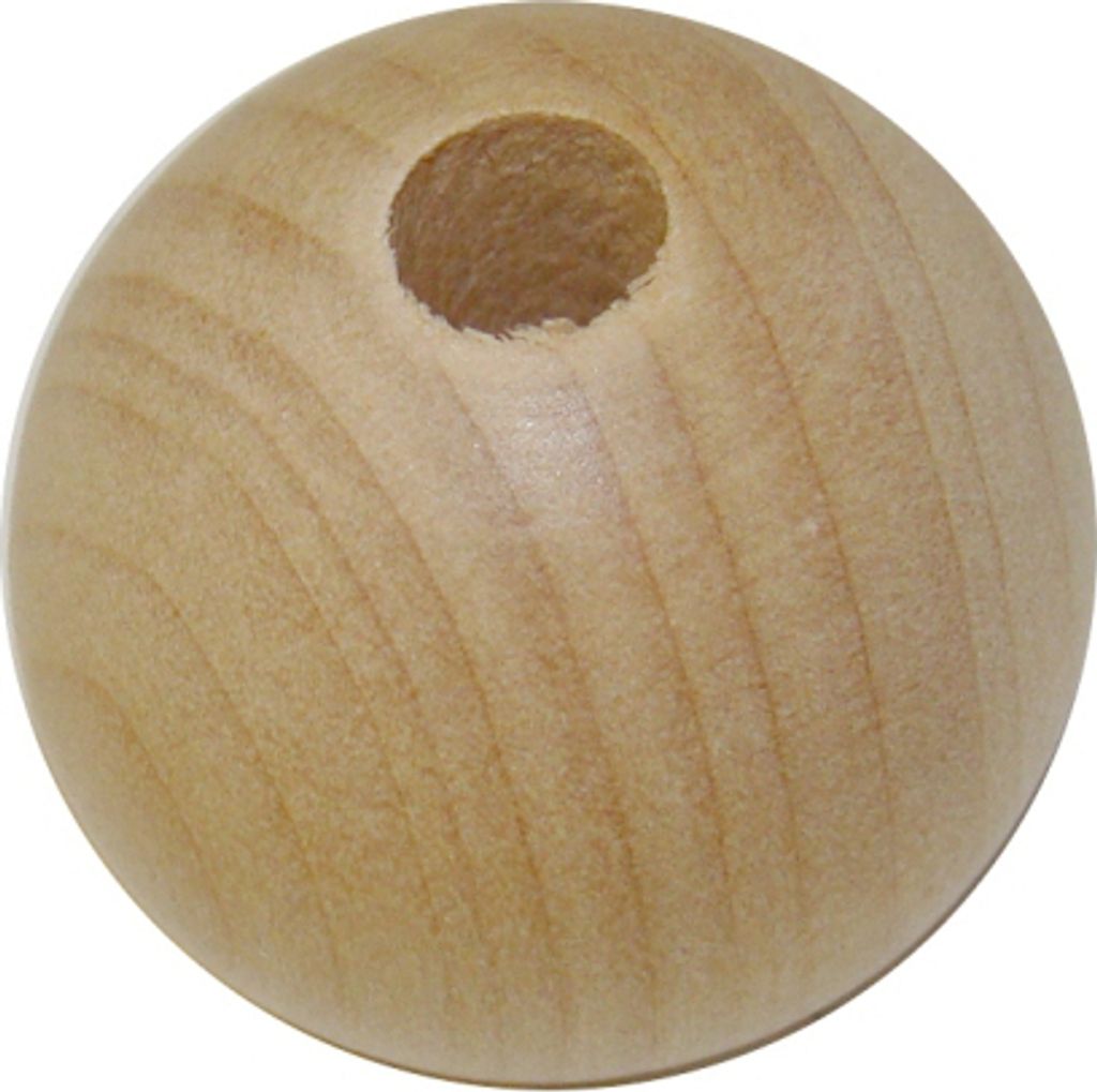 Holzkugel mit Lochbohrung D: 25 mm , Loch D: ca. 6 mm Produktbild 