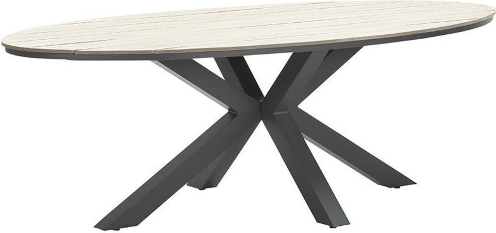 Garden Impressions Edison Tisch 220x115xH75 cm - carbon black/helles Teak Vironwood