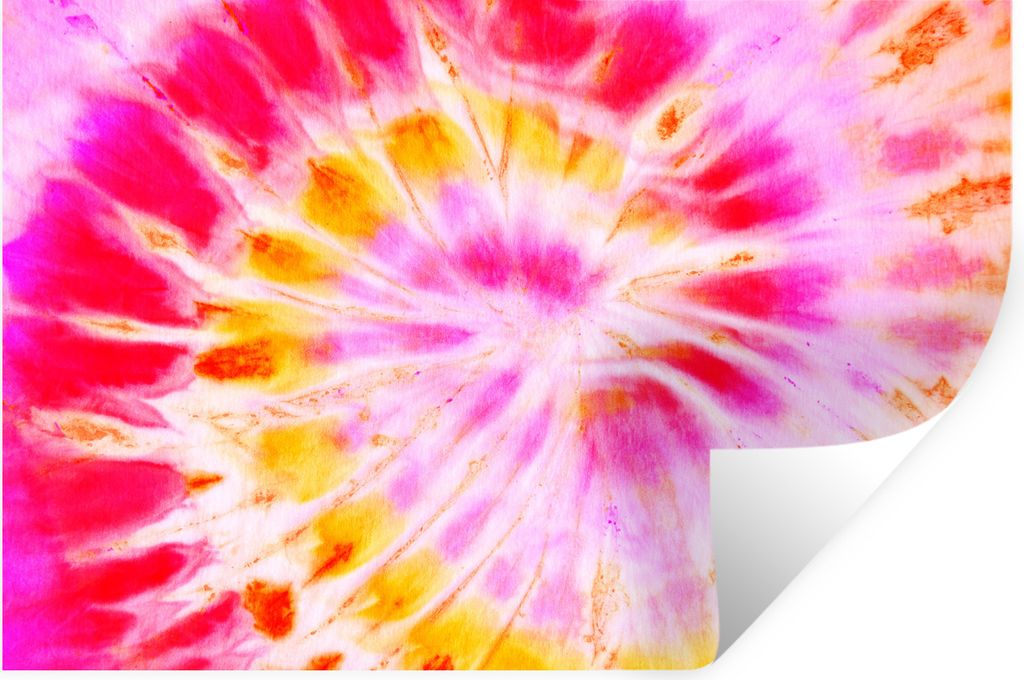 MuchoWow Wandtattoo Wandsticker Wandaufkleber Sommer - Krawattenfärbung - Farben 60x40 cm Selbstklebend und Repositionierbar - Wierderverwendbar...