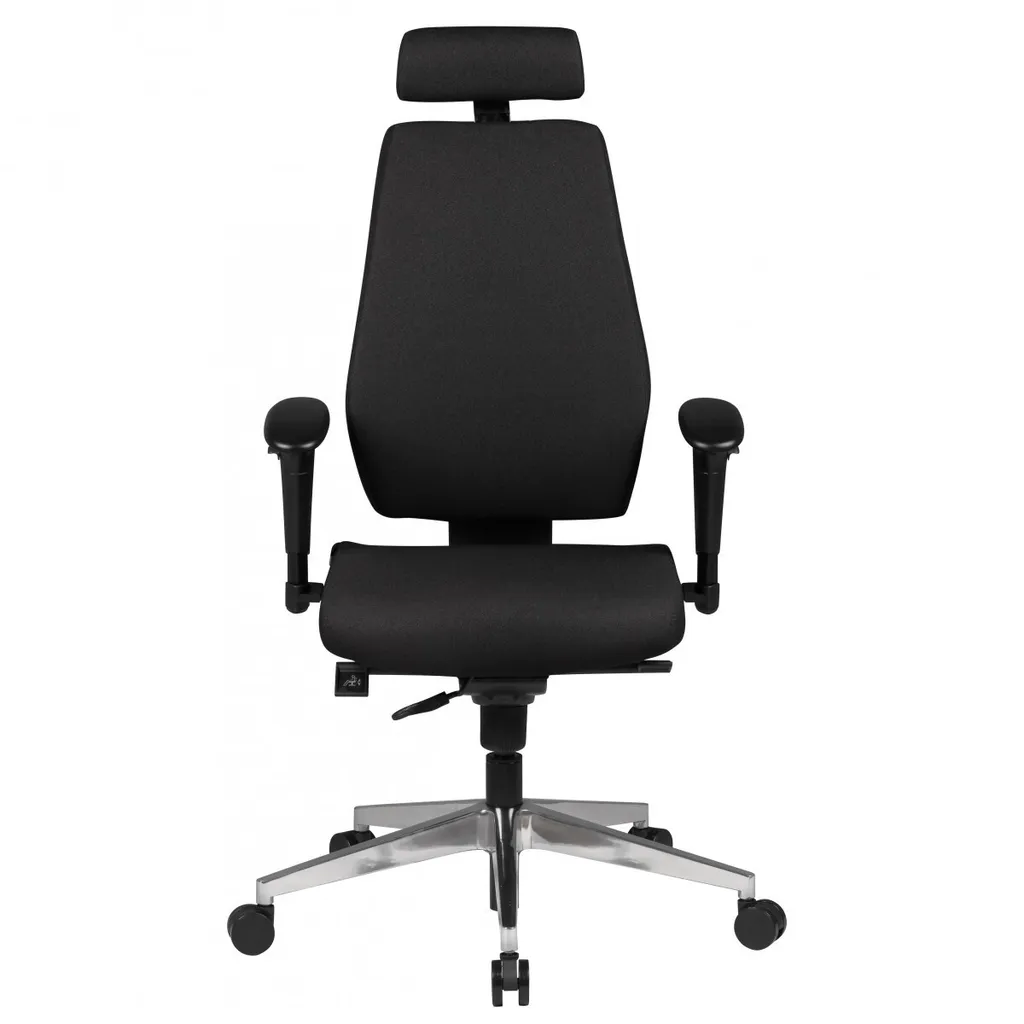 FineBuy FB41700 chaise de bureau tissu noir fauteuil synchrone
