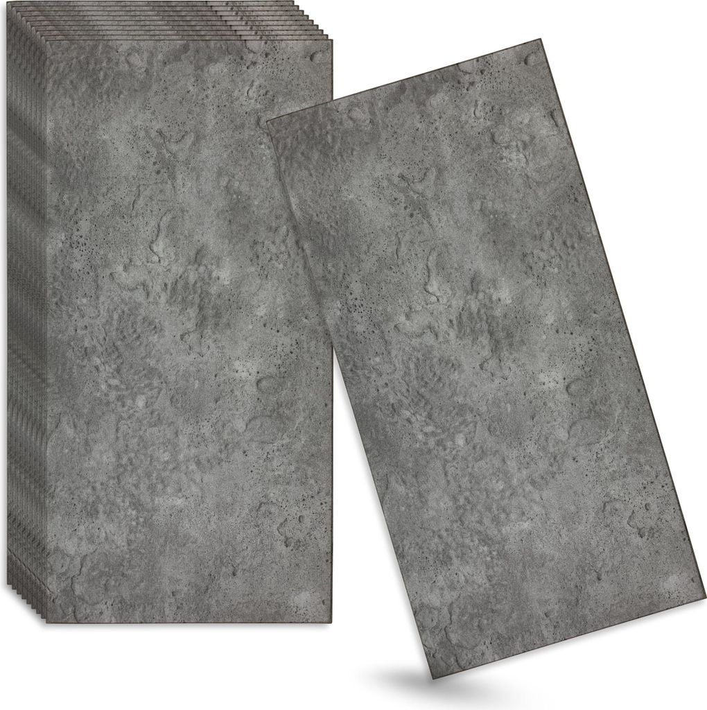 Verdico | 3D Wandpaneele Polystyrol - Grau - 100x50 Cm - Architektonischer Beton - 10 Stück - 5 m2 - Deckenpaneele