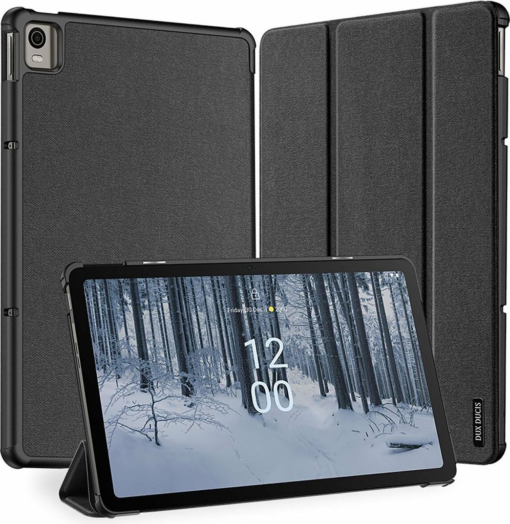 Dux Ducis Domo Hartschale mit Smart Sleep und integrierter Standfunktion kompatibel mit Samsung Galaxy Tab S9/S8 Ultra Schwarz