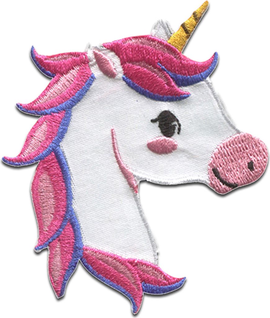 Einhorn Kopf Unicorns - Aufnäher, Bügelbild, Aufbügler, Produktbild 