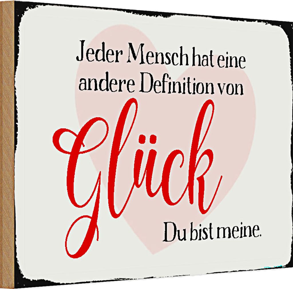 Holzschild Spruch 30x20cm jeder Mensch Glück du bist meine