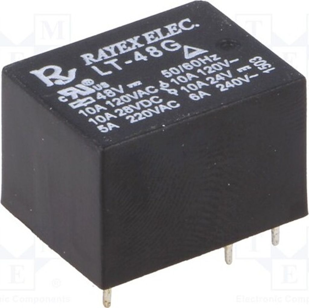 1x Relais: elektromagnetisch 10A/120VAC USpule : 48VDC Mini LT-48G Elektromagnet