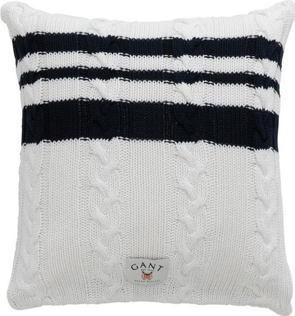 GANT CABLE KNIT Zierkissen 50x50cm Farbe EGGSHELL