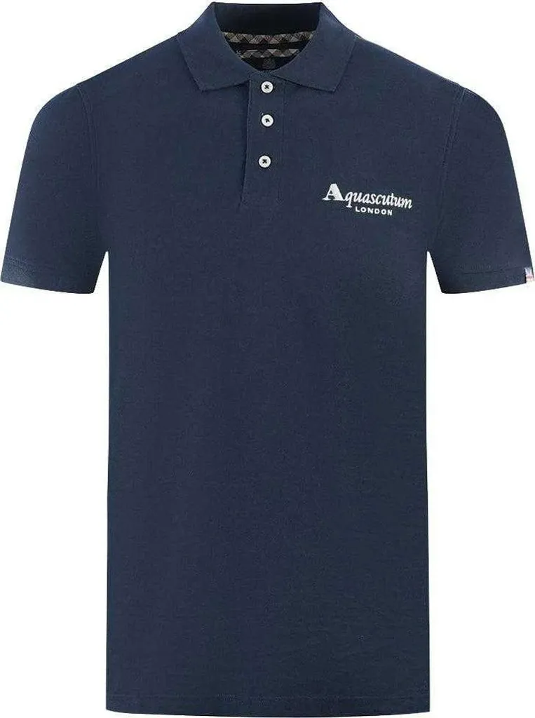 Polo Aquascutum SY149 Marine : Maille premium et coupe London 1851 (M)