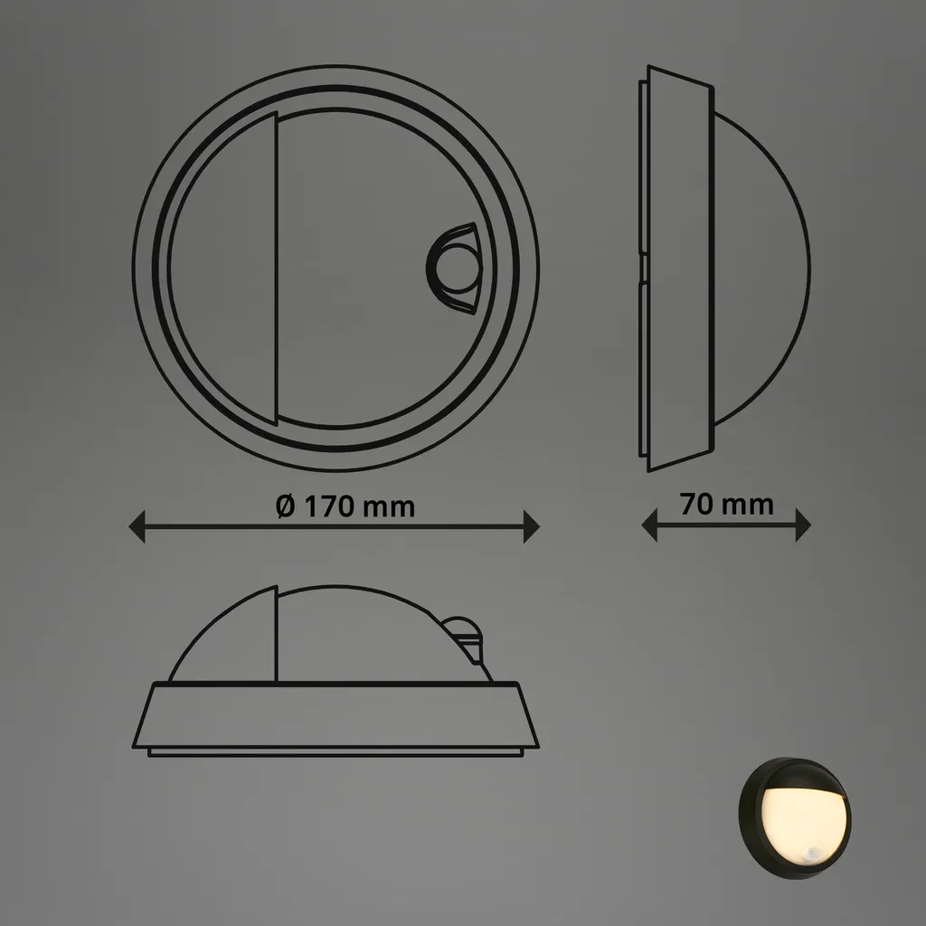 Éclairage extérieur LED sans percer Briloner Puni avec détection noir - 12