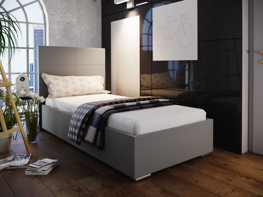 Einzelbett 80x200 FLEK 4 – grau